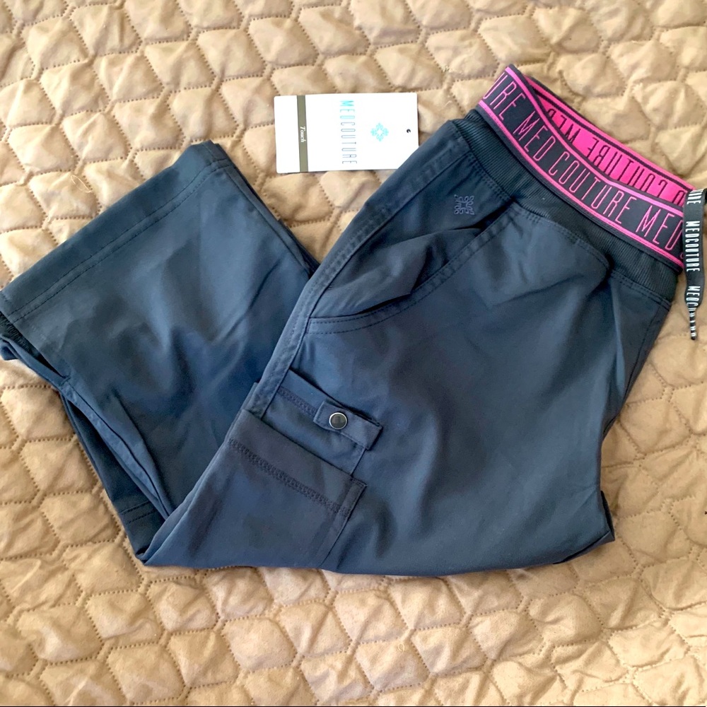 4X Womens Pewter/Gray Scrub Pants- Med Couture